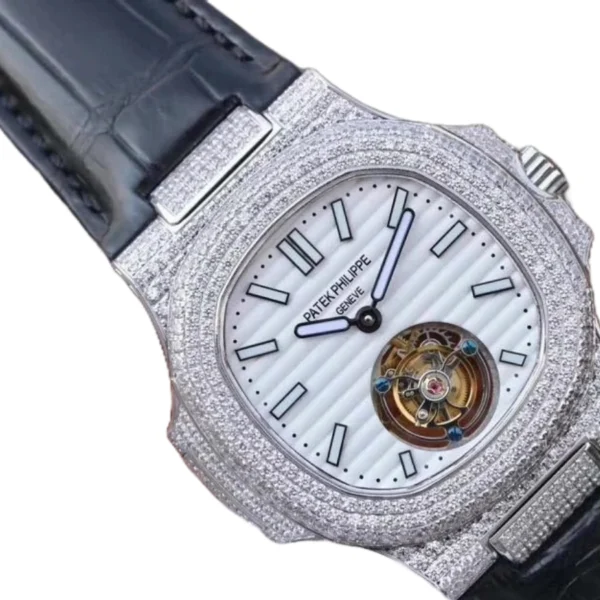 patek-philippe-nautilus-tourbillion-white-dial-5711-jumbo-replica-2-1 Patek Philippe Nautilus 5711 Tourbillon “Jumbo” White Dial Near Original Replica