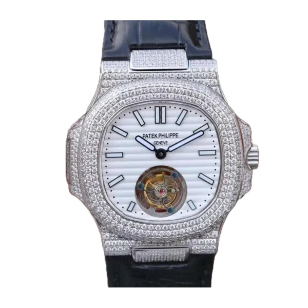 patek-philippe-nautilus-tourbillion-white-dial-5711-jumbo-replica-6-1 Patek Philippe Nautilus 5711 Tourbillon “Jumbo” White Dial Near Original Replica