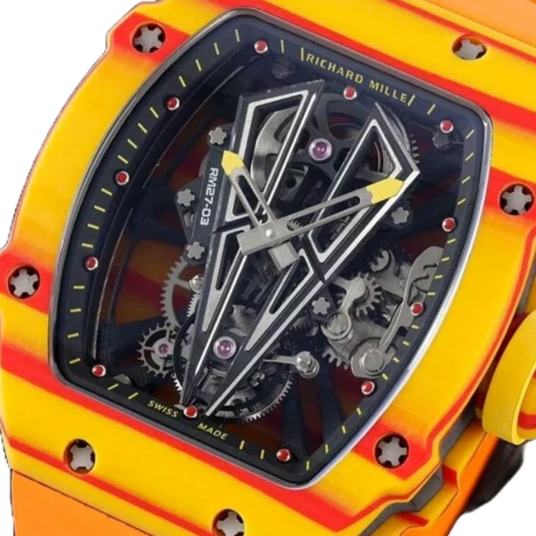 richard-mille-rm27-03-tourbillion-yellow-ruber-strap-replica-4-1 Richard Mille RM 27-03 Tourbillon “Rafael Nadal” Yellow Perfect Duplicate 1:1
