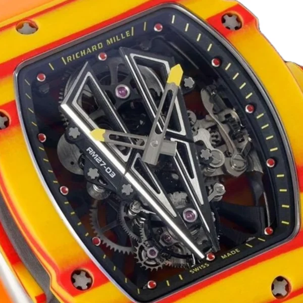 richard-mille-rm27-03-tourbillion-yellow-ruber-strap-replica-5-1 Richard Mille RM 27-03 Tourbillon “Rafael Nadal” Yellow Perfect Duplicate 1:1