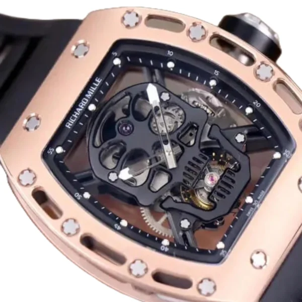 richard-mille-rm52-01-tourbillion-rose-gold-replica-1-1 Richard Mille RM 52-01 Tourbillon “Skull” Dial Rose Gold Detailed Replica