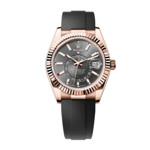 rolex-sky-dweller-326935-0007-sro-automatic-everose-rhodium-dial-oyster-replica-copy-1-1 Rolex Sky-Dweller 326935 “Everose Rhodium Oysterflex” First-Class Clone
